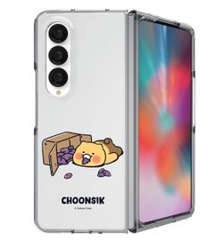 [S2B] KAKAO FRIENDS CHOONSIK Clear Slim Case for Galaxy Z Fold6 – Precise Fit, Transparent PC Material, Microdot Coating, Wireless Charging Compatible - Made in Korea